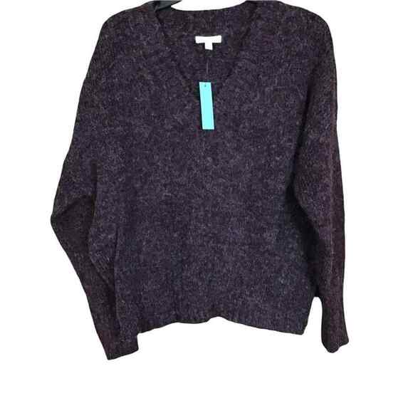 Abound Womens XS Sweater Purple V-Neck Long Sleeve Ribbed Hem Soft Knit NWT - Picture 5 of 16